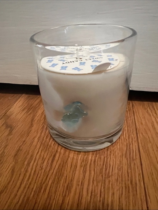 Blue bear sweet candy candle Other - #2533*White Decorative Glass Candle with Blue Accent
